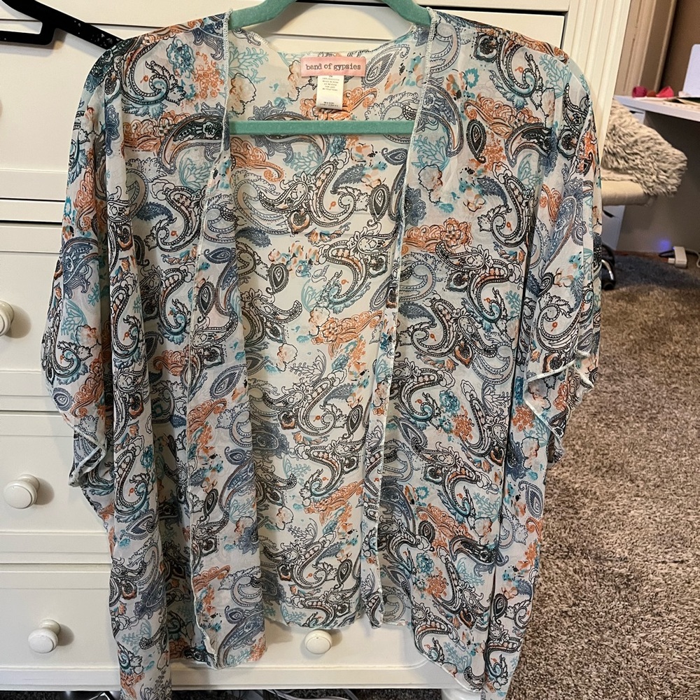 Paisley Patterned Sheer Cardigan